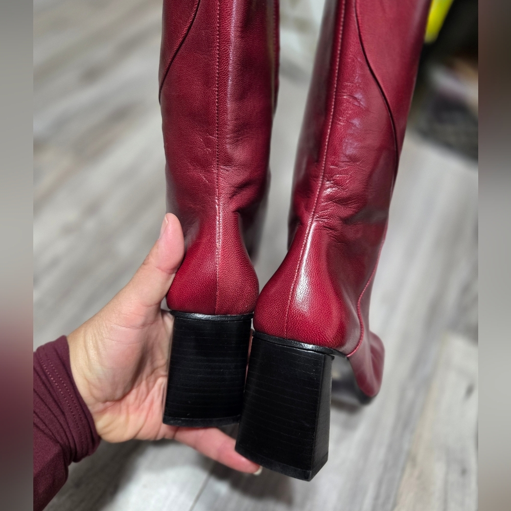 Giancarlo Paoli Mid Calf Boots Leather Rounded Toe Sz 36 Zip Up - Picture 14 of 16